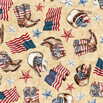 Quilting Treasures - American Country - American Cowboy, Tan