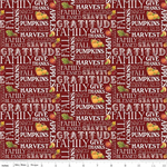 Riley Blake - Monthly Placemats - November Text, Barn Red