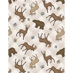 Wilmington Prints - Wildlife Trail - Animal Toss, Cream