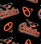 Fabric Traditions - MLB Fleece - Baltimore Orioles, Orange/Black