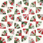 Riley Blake - Mistletoe & Holly - Dresden Fan Cheater Quilt, Cloud