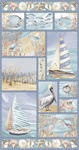 Blank Quilting - Ocean Oasis - 24^ Coastal Panel, Light Blue