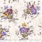 Marcus Fabrics - Dandy Pansies - Spring Beauties, Cream