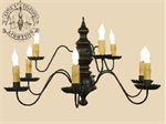 Chandelier - Richmond, Black Over Barn Red, 2 Tier