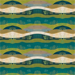 Blank Quilting - Highland Nature Walk - Field Stripe, Teal