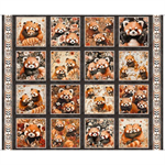 Quilting Treasures - PandaLand - 36^ Panda Picture Patches Panel, Charcoal
