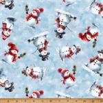 Hoffman California - Cozy Tidings - Snowmen, Ice Blue