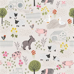 Lewis & Irene - Piggy Tales - Farmyard, Dark Cream