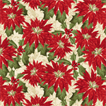 Blank Quilting - Yuletide Botanica - Poinsettia, Ivory