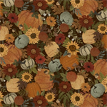 P & B Textiles - Autumn Homestead - Packed Pumpkins, Black/Multi