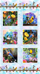 Studio E - Hydrangea Garden - Digital - 24^ Bird Blocks Panel, Sky Blue