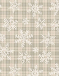 Timeless Treasures - Let It Snow - Snowflakes on Plaid, Natural