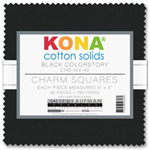 Robert Kaufman - 5^ Charm Squares - Kona Cotton, Black