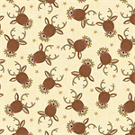 Benartex - Contempo - White Christmas - Reindeer Protrait, Cream