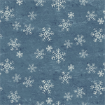 Clothworks - Snow Mountain Flannel - Snowflakes, Dark Denim