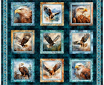 Quilting Treasures - Skyward - Eagle Picture Patches, Midnight