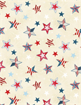 Wilmington Prints - Americana - Stars, Cream