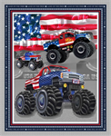 Henry Glass - American Truckers - 36^ Monster Truck Panel, Silver