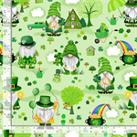 Timeless Treasures - St Patrick's - Gnome Scenic, Green