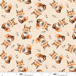 Blank Quilting - Wild and Free - Tossed Foxes, Cream