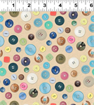 Clothworks - The Secret Life of Squirrels IV - Buttons, Khaki