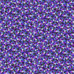 Timeless Treasures - Pansy Perfection - Tiny Pansy Floral, Black