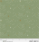 P & B Textiles - Au Naturel - Raindrops, Green