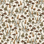 P & B Textiles - Autumn Homestead - Mini Mushrooms, Ecru