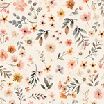 Quilting Treasures - Hedgehugs - Floral Toss, Cream