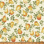 Hoffman California - In A Pear Tree - Pears With Leaves, Cream/Gold