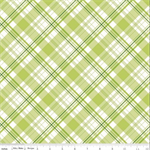 Riley Blake - Hydrangeas in the Garden - Plaid, Green