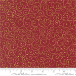 Moda - Merry Manor Metallic - Swirl Blenders, Crimson