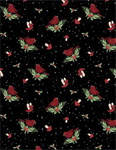 Wilmington Prints - Snowy Gnomies - Cardinals, Black