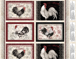 Wilmington Prints - Proud Rooster - 24^ Placemat Panel, Multi