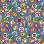 Clothworks - Noah & Friends II - Portholes, Denim