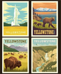 Riley Blake - National Parks - 36^ Yellowstone Pillow Panel, Yellow