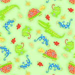 A.E. Nathan - Comfy Flannel Prints - Alligators Lizards Turtles, Green