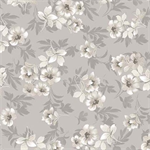 Quilting Treasures - Le Fleur - Tossed Floral, Gray