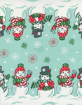 Moda - Classic Retro Toweling - 16^ Hemmed Edge - Holiday Snowy, Aqua