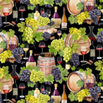 Timeless Treasures - Wine - Vintage Wine Cellar, Black