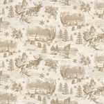 Clothworks - Holiday Nostalgia - Toile, Light Caramel