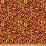 Hoffman California - Blooming Holidays - Scroll, Scarlet/Gold