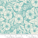 Moda - Field Of Flowers - Tonal Florals, Robins Egg