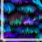 Timeless Treasures - Aurora - Trees & Aurora Borealis, Multi