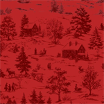 Blank Quilting - Holly Jolly Calico - Winter Scene, Crimson