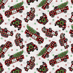 Timeless Treasures - Lumberjack Gnomes - Buffalo Plaid Truck, Grey