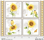 P & B Textiles - Sunflower Field - 36^ Panel - 16 3/8^ Blocks, Multi