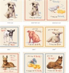 Elizabeth Studio - 36^ Cloth Book Panel - Animal Friends - Who Says Woof?, Cream