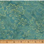 Hoffman California - Crown & Vine - LES Fleurs, DustyTeal/Gold