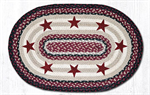 Braided Rug - Burgundy (Stars), 20^ X 30^ (Oval)